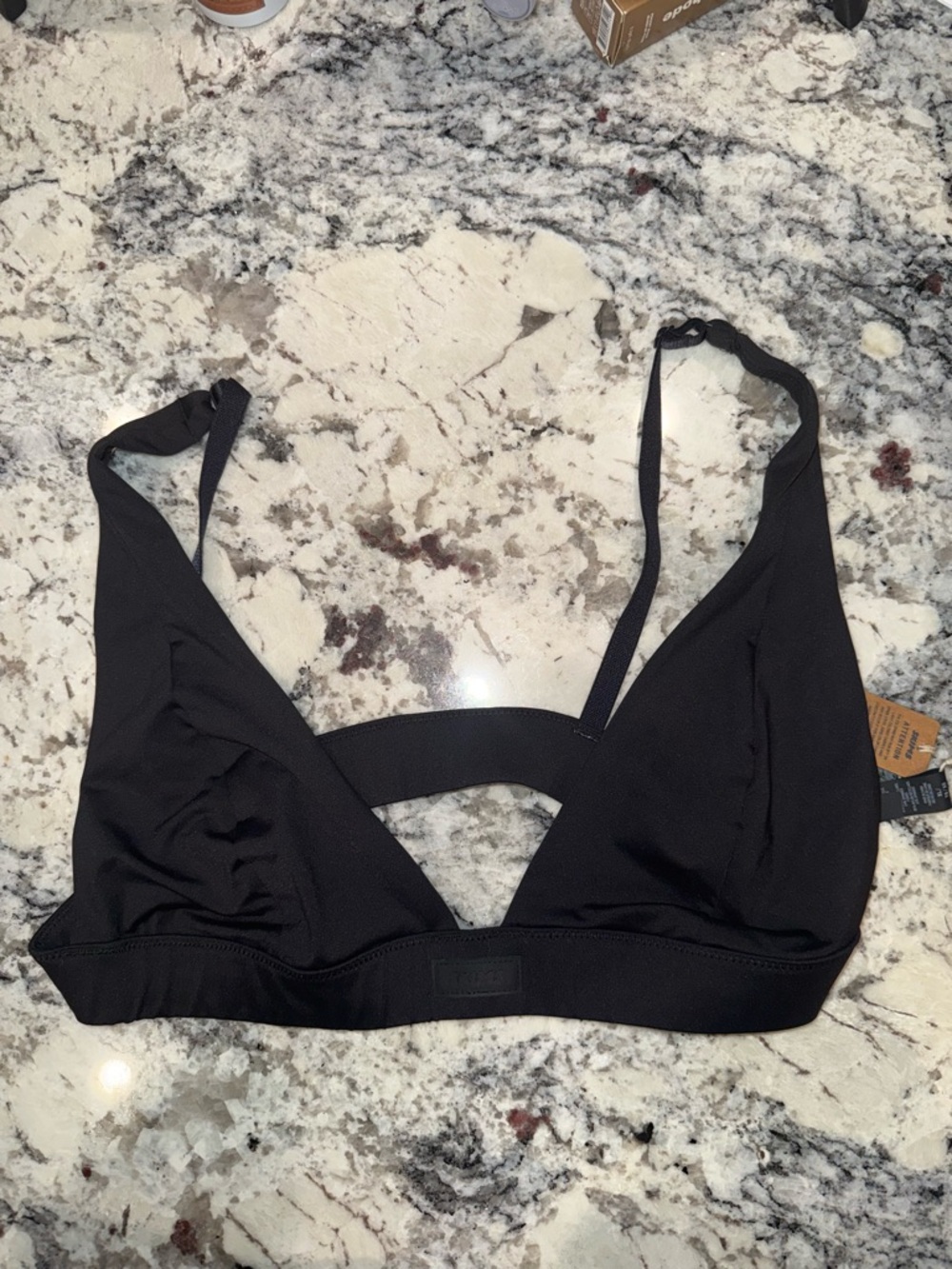 New SKIMS Recycled swim plunge bikini top size XL